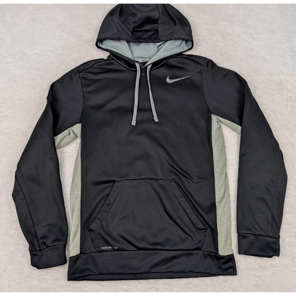 Nike Therma-Fit Hoodie Men's S Black /Gray Pullover Athletic Sweatshirt *Read